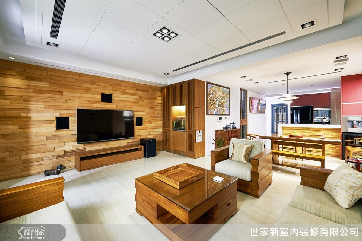以現有的柚木家具為中心,去發展居宅整體調性,打造一間清新味十足的原木住宅。 以現有的柚木家具為中心,去發展居宅整體調性,打造一間清新味十足的原木住宅。