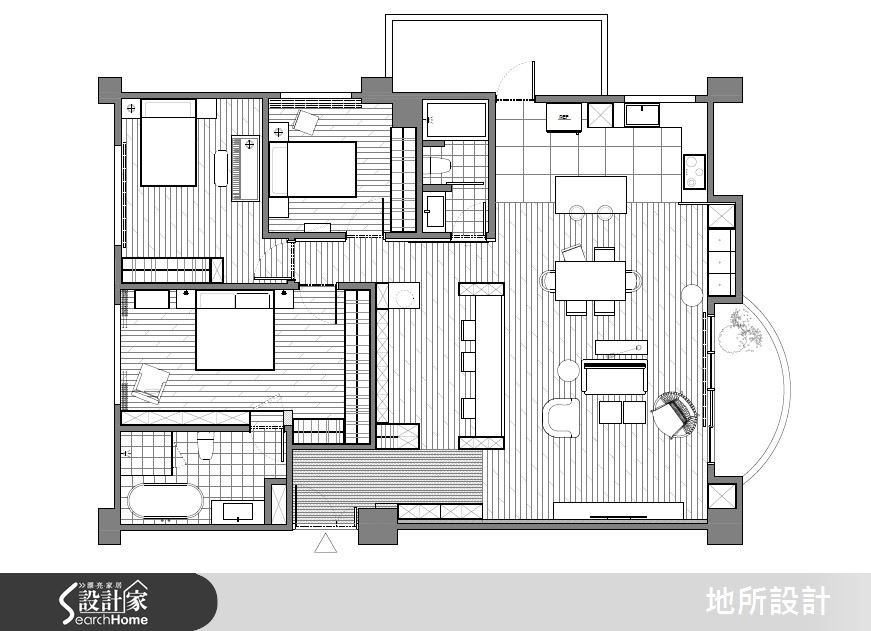 在桃園 40 坪的居宅中,設計師注入連貫且順暢的動線,