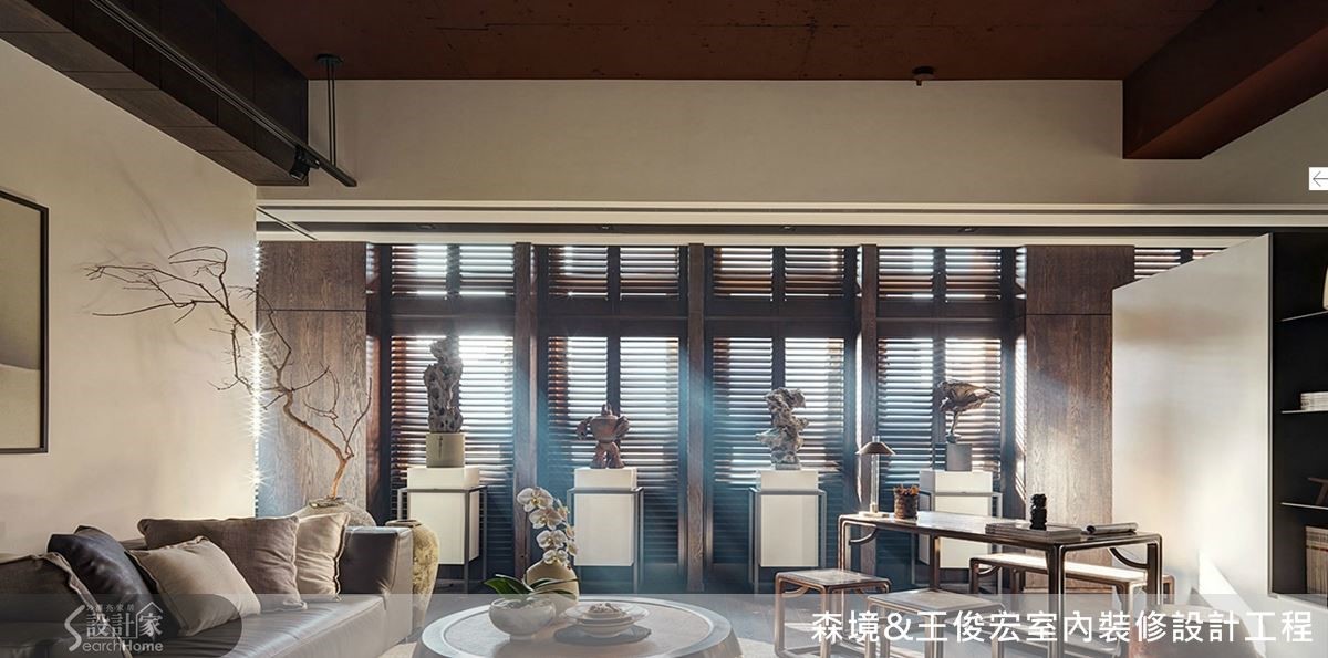 王俊宏x森境室內裝修設計展示樓層空間之一,引入自然光影營造出與天地合一的空間氛圍。 王俊宏x森境室內裝修設計展示樓層空間之一,引入自然光影營造出與天地合一的空間氛圍。
