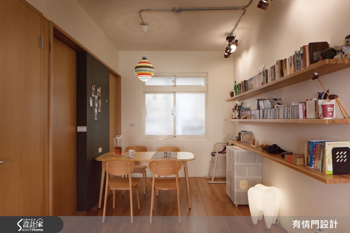 在此 37 坪居宅中,在設計師將工業風元素帶入空間,巧
