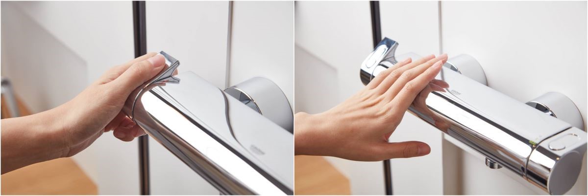 歸功於 GROHE 專利防燙技術,使用時再也不用擔心被燙傷。 歸功於 GROHE 專利防燙技術,使用時再也不用擔心被燙傷。