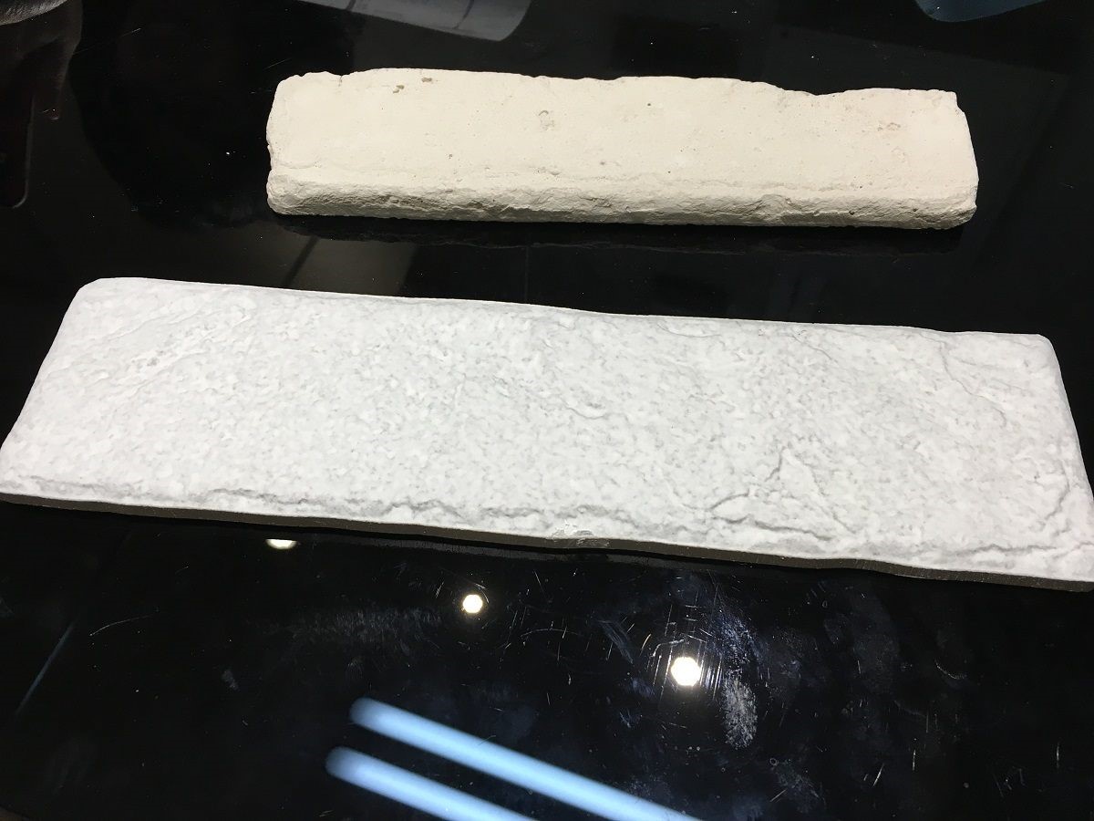 水泥文化石(上)和磁磚型文化石(下)。 水泥文化石(上)和磁磚型文化石(下)。