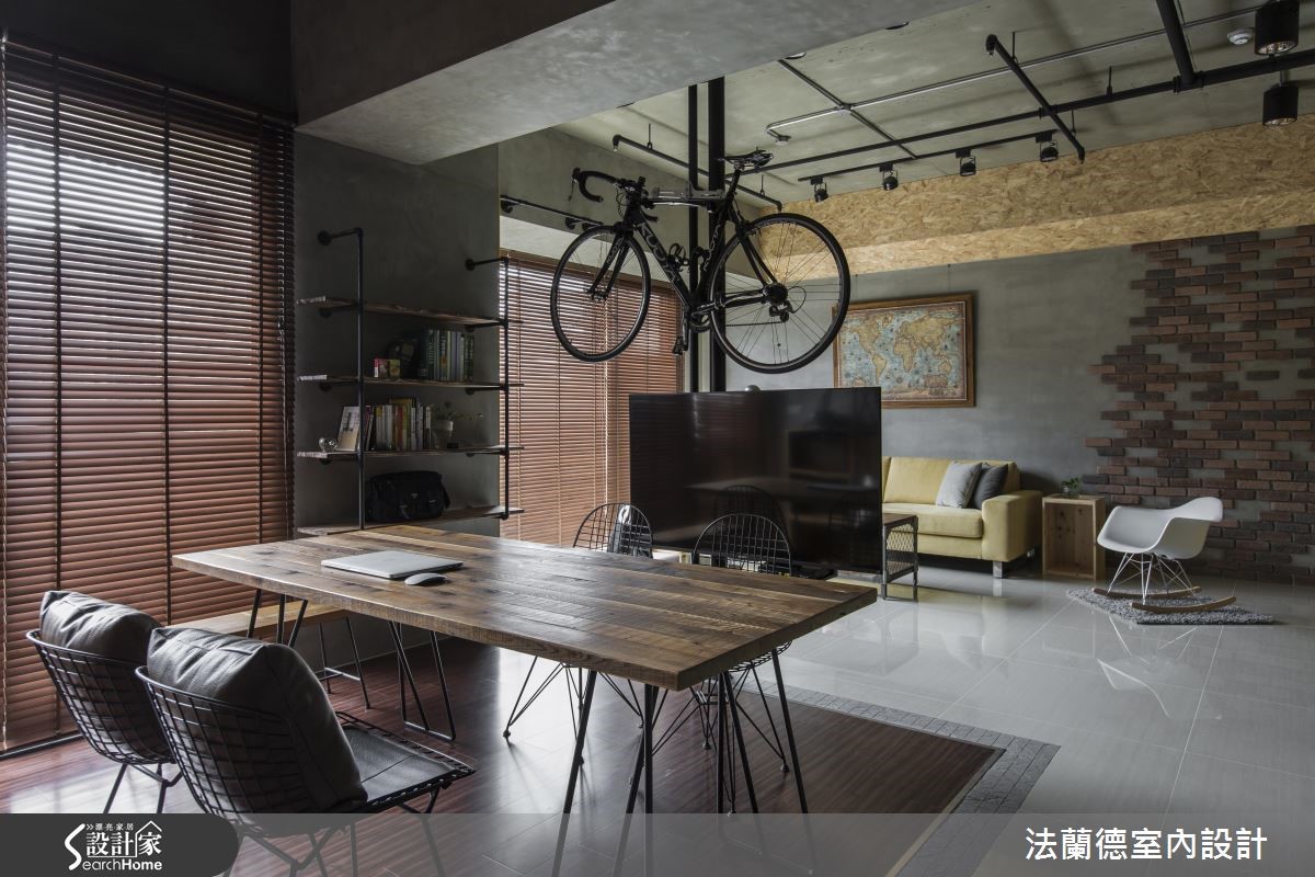 將建材以多層次的手法鋪排,結合道地的工廠元件與復古