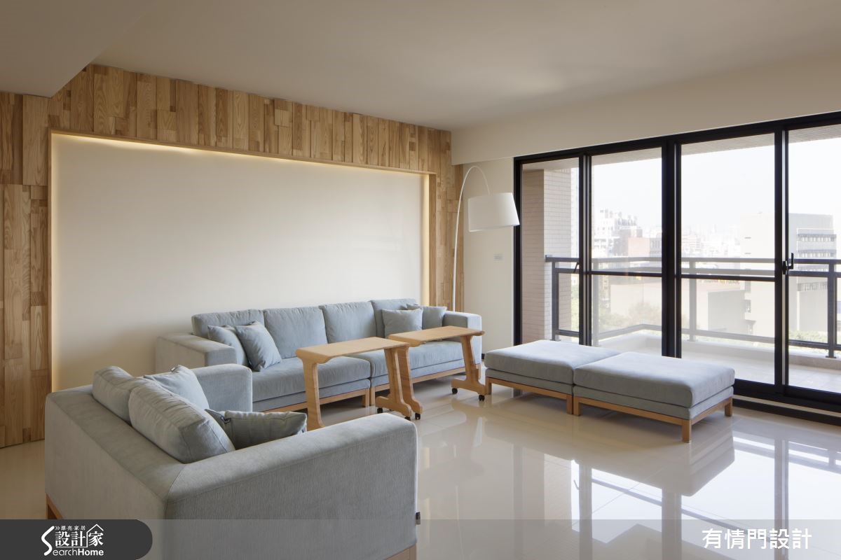 50 坪居宅,設計師透過建材質感和造型,採用日本塗料