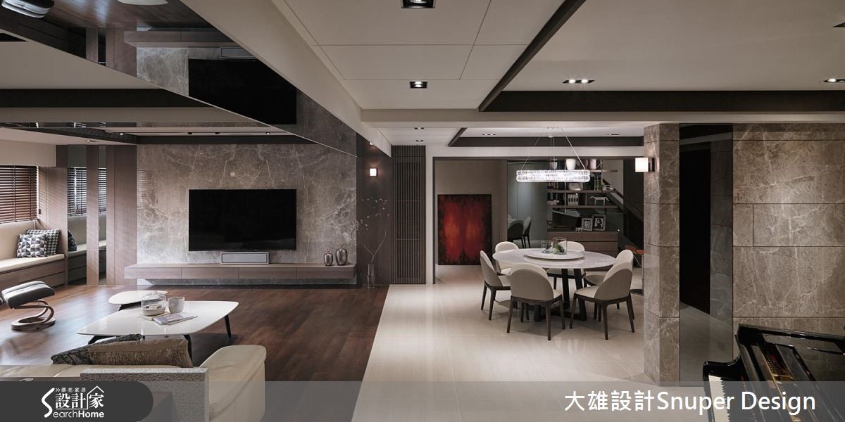 此案為複層設計,設計師於西方的空間架構中,埋入中式