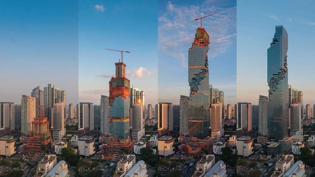Mahanakhon建造過程。 Mahanakhon建造過程。