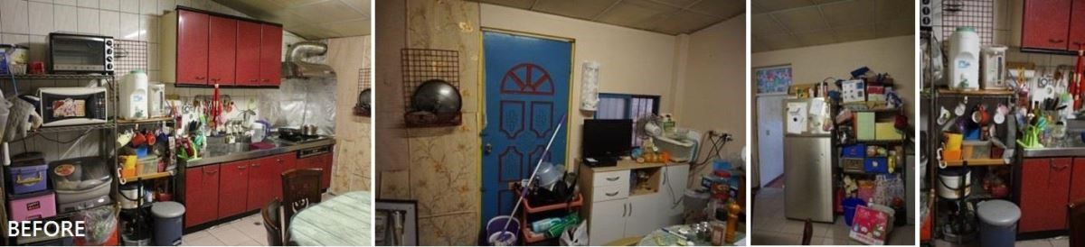 30 年老屋:潮濕陰暗的 30 年老屋餐廚空間,不堪使用