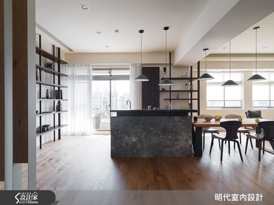 寬敞透亮的 40 坪單層住宅,設計師讓中島吧檯成為家的