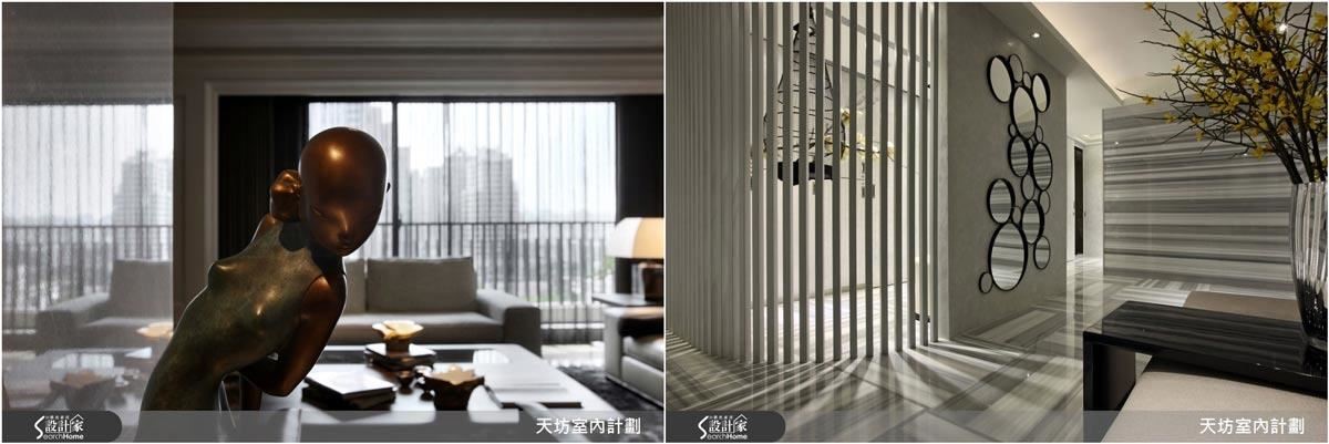 張清平設計師在空間中加入藝術元素,增強了東方文化的居家視覺與體驗。 張清平設計師在空間中加入藝術元素,增強了東方文化的居家視覺與體驗。