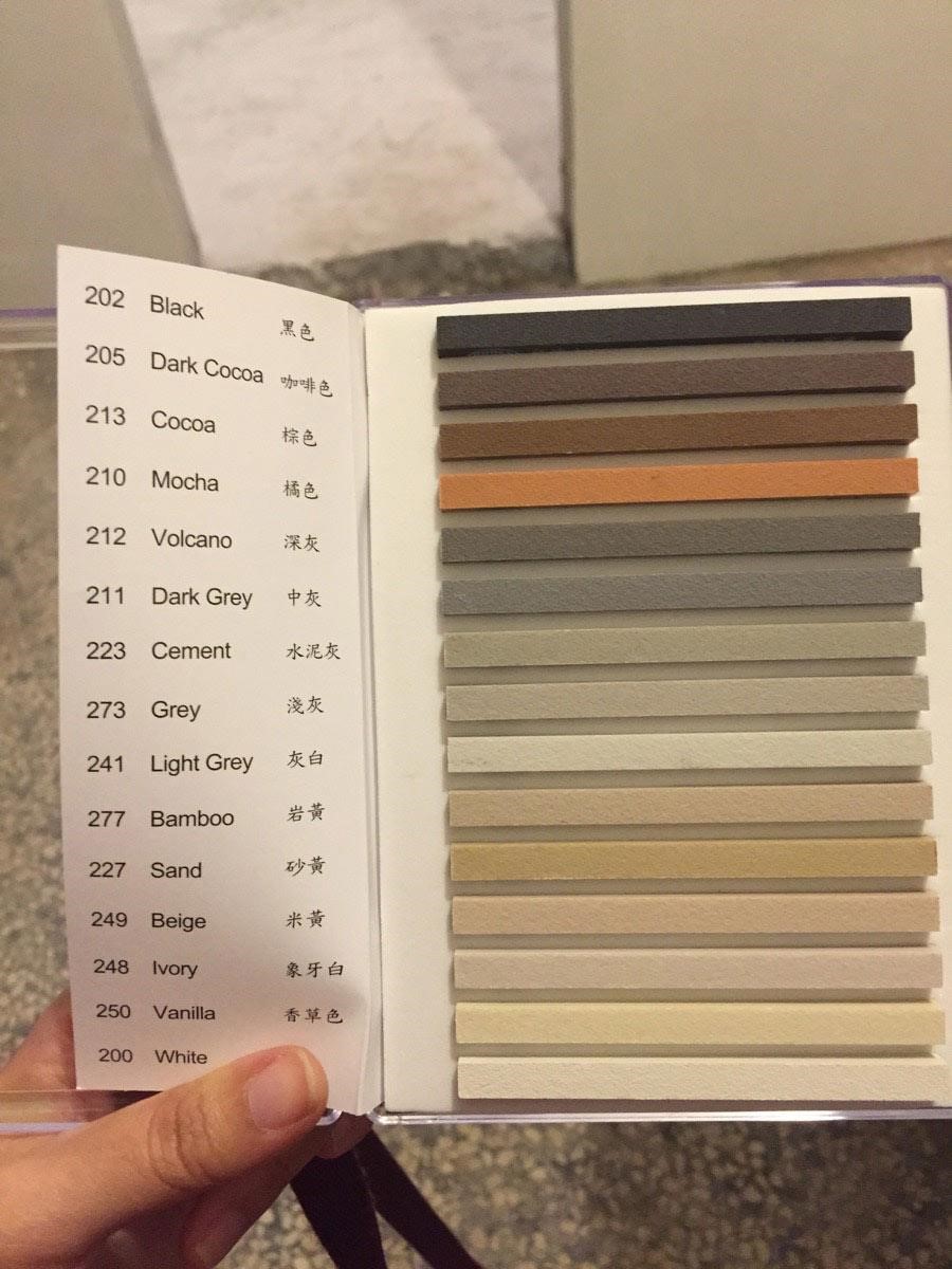 磁磚填縫劑的顏色多采多姿,國內常見的填縫顏色多以自然色系的延伸為主,不過也有較特殊的bling bling金屬感填縫劑。圖片提供_林黛羚 磁磚填縫劑的顏色多采多姿,國內常見的填縫顏色多以自然色系的延伸為主,不過也有較特殊的bling bling金屬感填縫劑。圖片提供_林黛羚