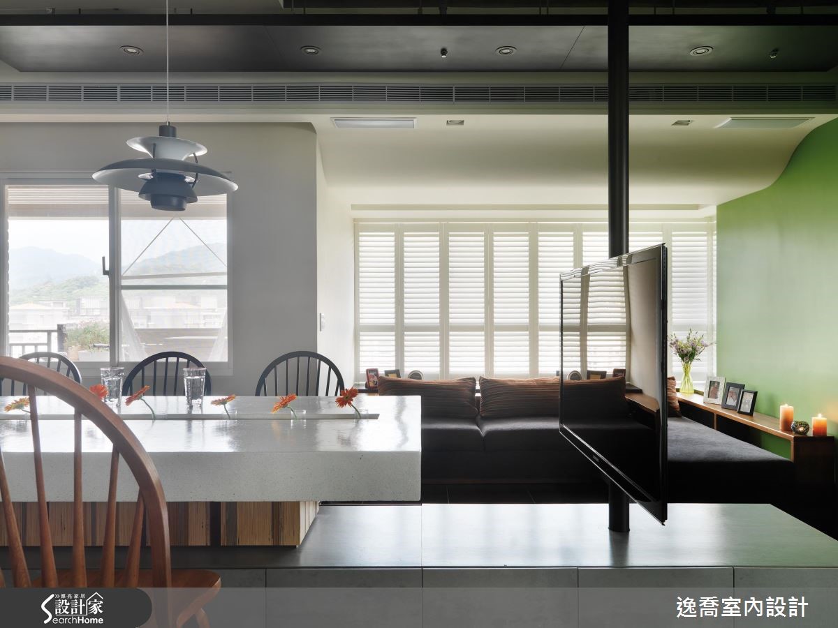 35 坪的住宅空間,像是走進國外的文青咖啡館,滿盈明