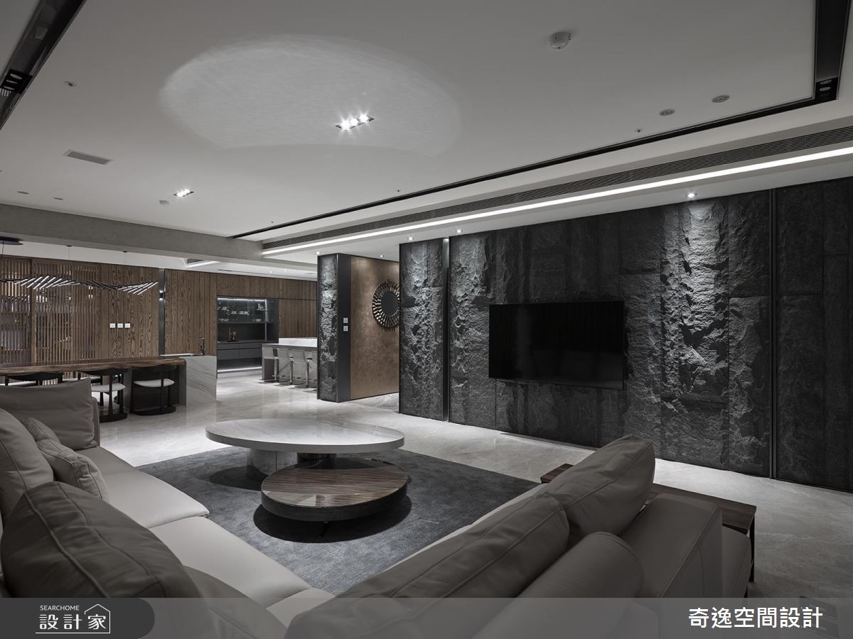 95坪大宅,設計師於公共區域保留立面的通透性,並給予
