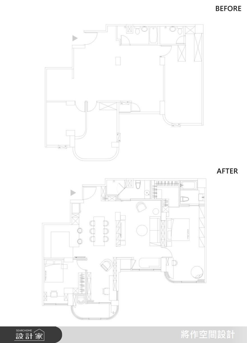 白色,經常給人冰冷之感,但在此 30 坪中古屋個案中,