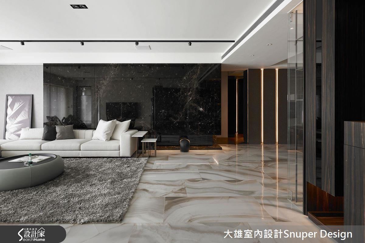 鋪敘屋主喜歡的貝殼紋地磚,規整空間比例與軸線,展現空間的秀感。 鋪敘屋主喜歡的貝殼紋地磚,規整空間比例與軸線,展現空間的秀感。