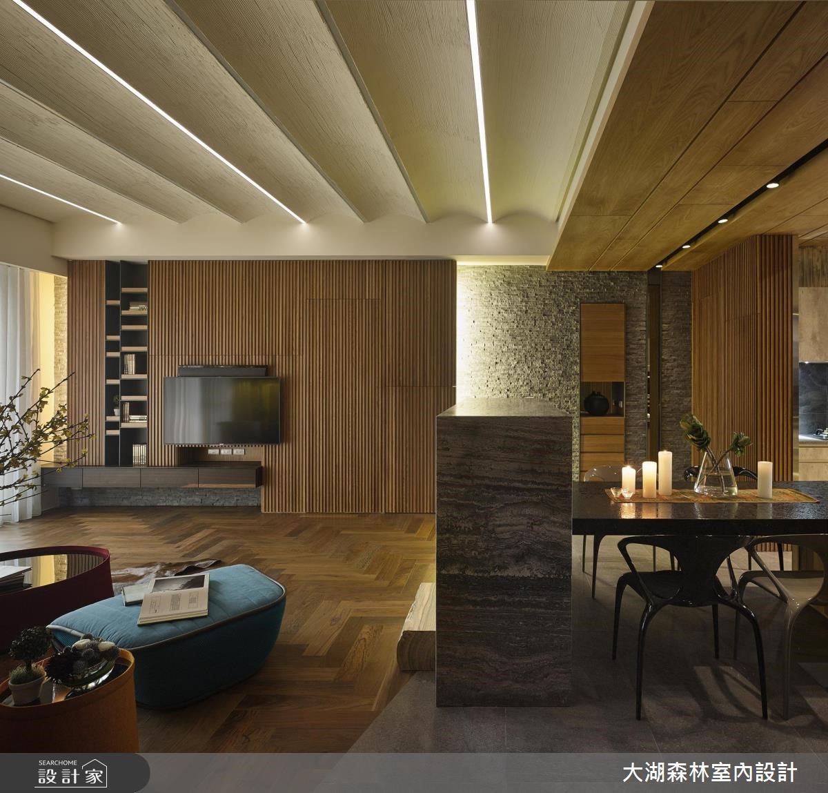 42 坪的單層住宅,屋主希望待在家裡就能像在度假般輕
