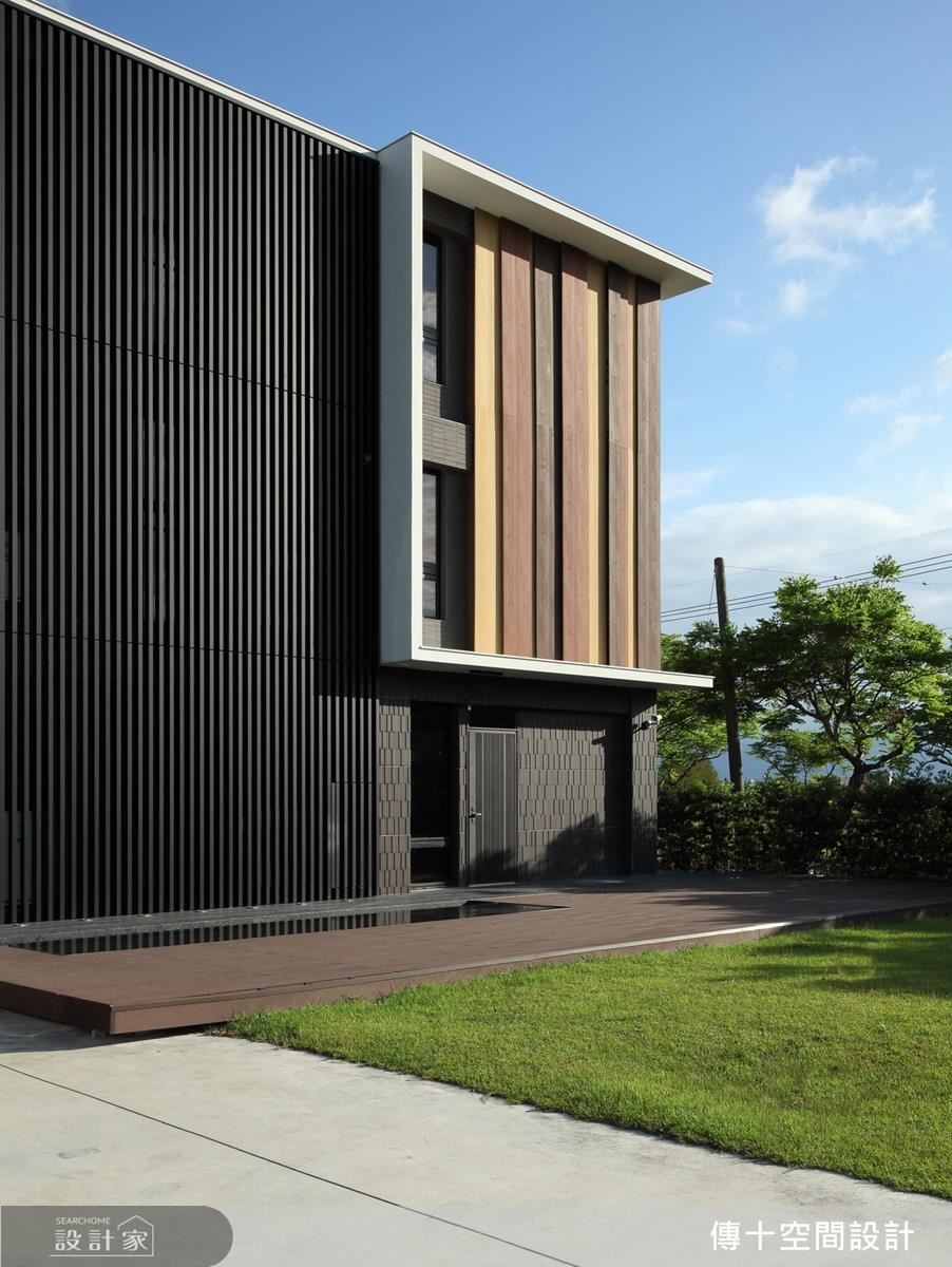 這是一個自地自建的房子,外觀建體以現代手法加入水平