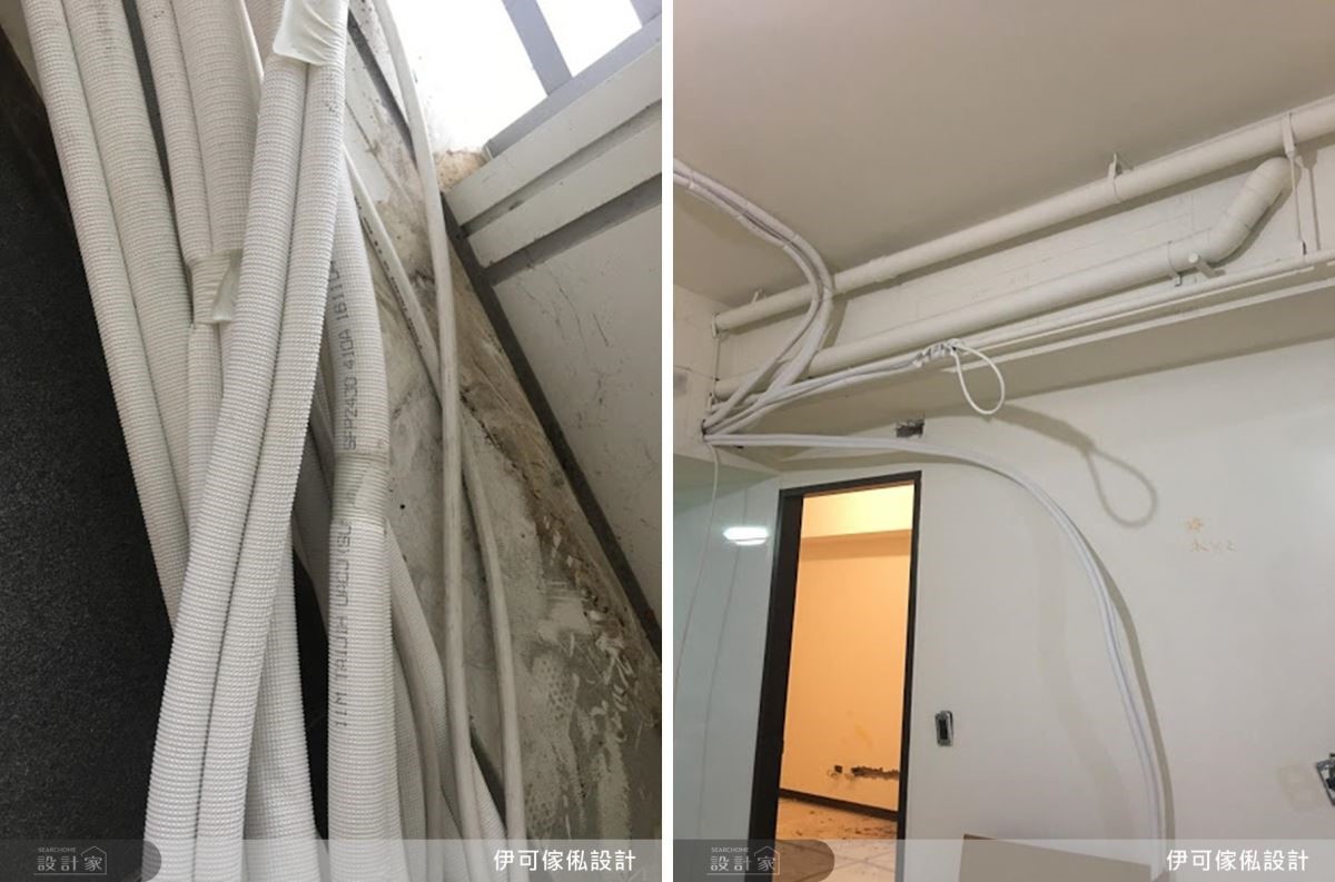 冷媒管必須經由設計師的完善規劃,順利延伸至家中各處。 冷媒管必須經由設計師的完善規劃,順利延伸至家中各處。