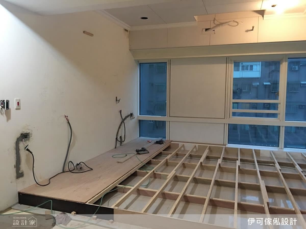 本案在美觀設計上,運用較多木工工法,包含電視牆、天
