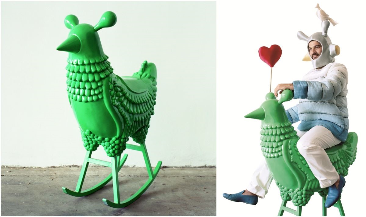 《綠公雞 GREEN CHICKEN》是 Jaime Hayon於 2006 年創作。2008 年被亞特蘭大藝術博物館收藏。造型華麗,極富現代感與趣味,創作靈感來自夢中的一個角色。圖片提供/瘋設計。 《綠公雞 GREEN CHICKEN》是 Jaime Hayon於 2006 年創作。2008 年被亞特蘭大藝術博物館收藏。造型華麗,極富現代感與趣味,創作靈感來自夢中的一個角色。圖片提供/瘋設計。