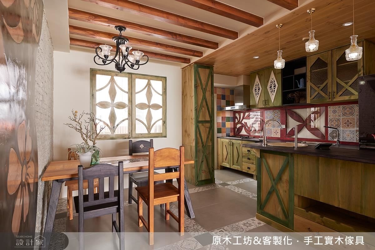 35 坪老屋,作為年輕夫妻的新婚宅居所,在原木工坊的