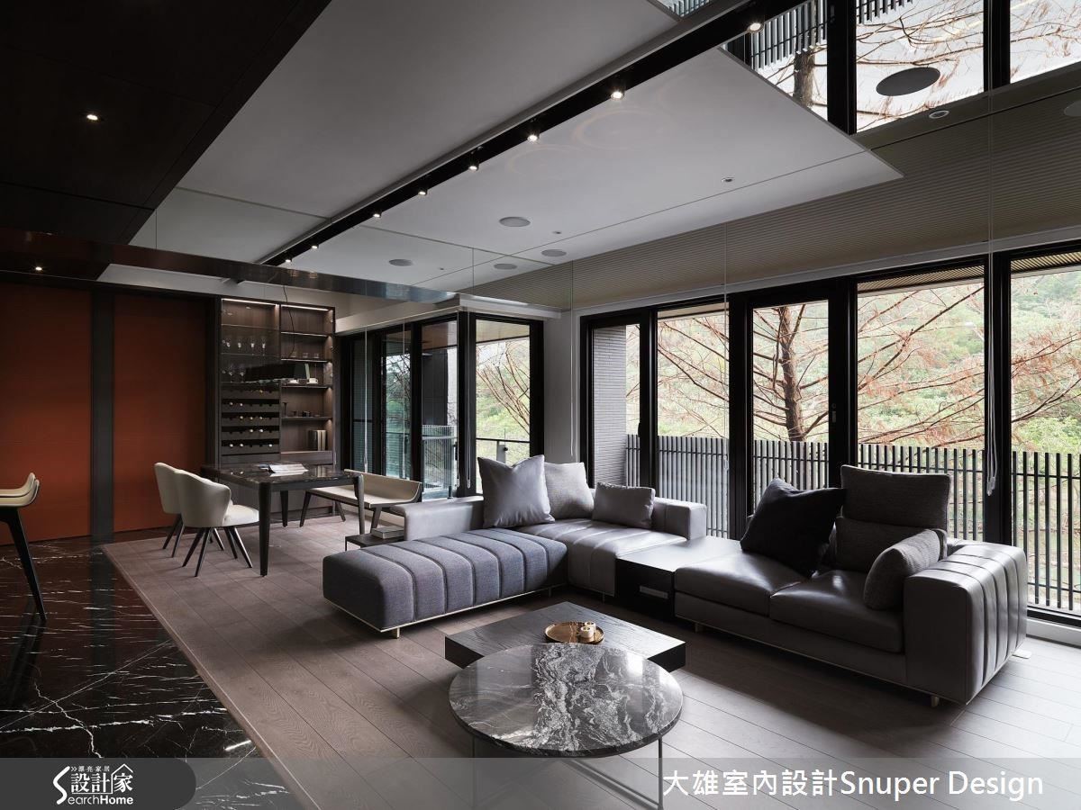沿著大面落地玻璃窗,建構開放式公領域,串聯自然與生活。 沿著大面落地玻璃窗,建構開放式公領域,串聯自然與生活。