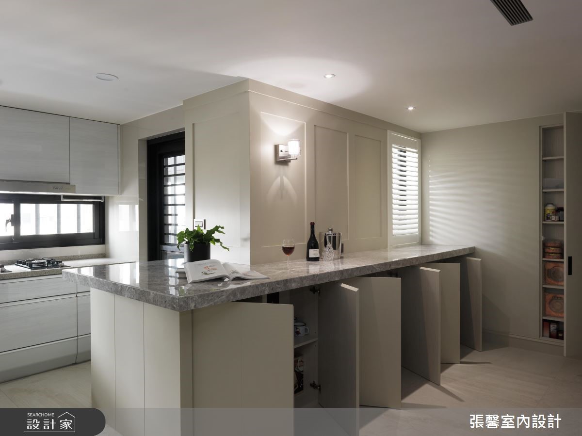 63坪古典風居家,設計師完美切割鑽石型格局,因應著多