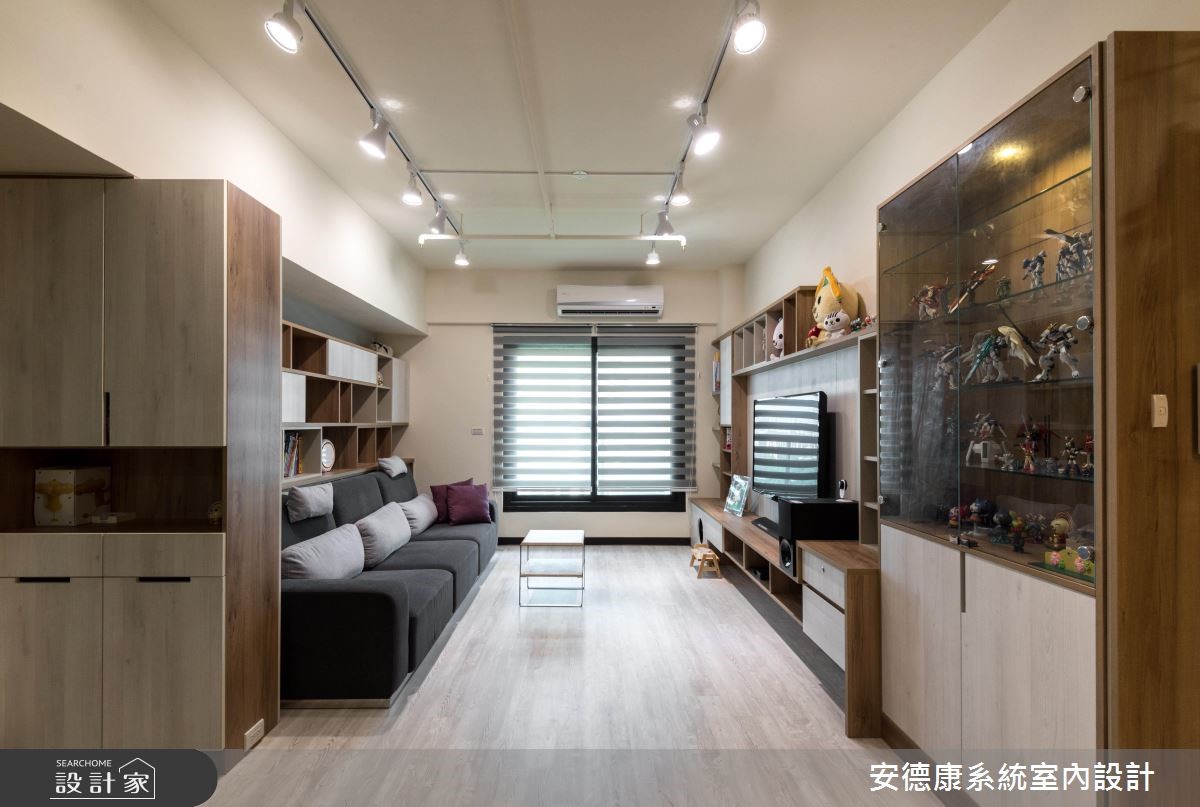 簡約的現代感家屋裡,利用系統櫃創造出豐富的收納機能