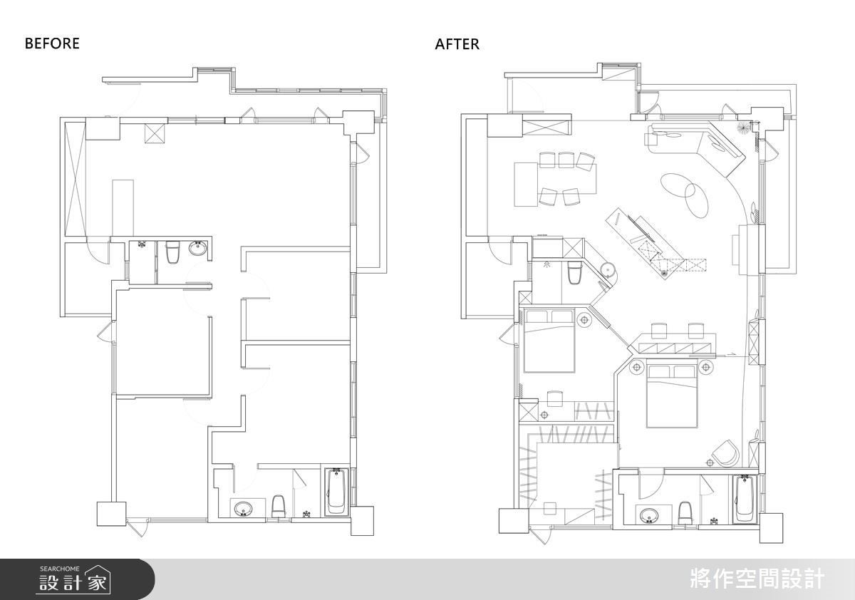 28 坪老屋,設計師打破呆板的矩型格局,釋出走廊地坪