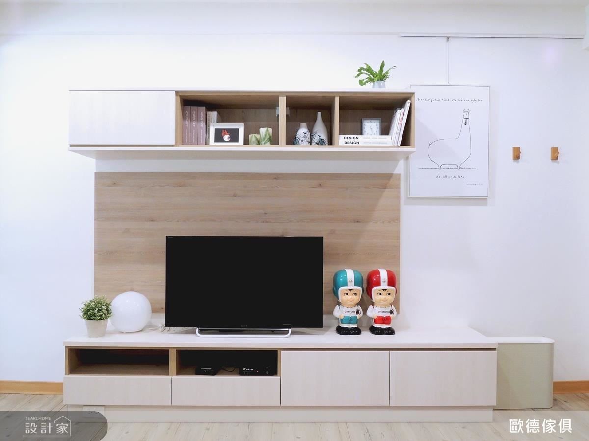 電視牆結合系統櫃,創造出美學展示功能。 電視牆結合系統櫃,創造出美學展示功能。