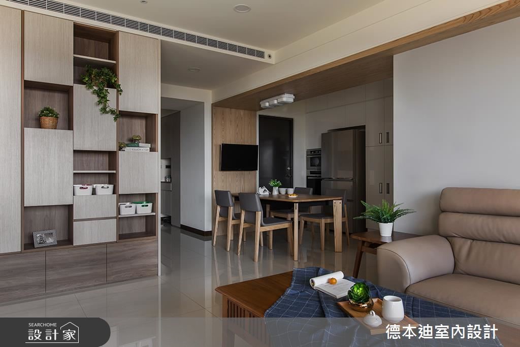 樑柱是設計師必須面對的問題,像這間 30 坪的北歐休閒