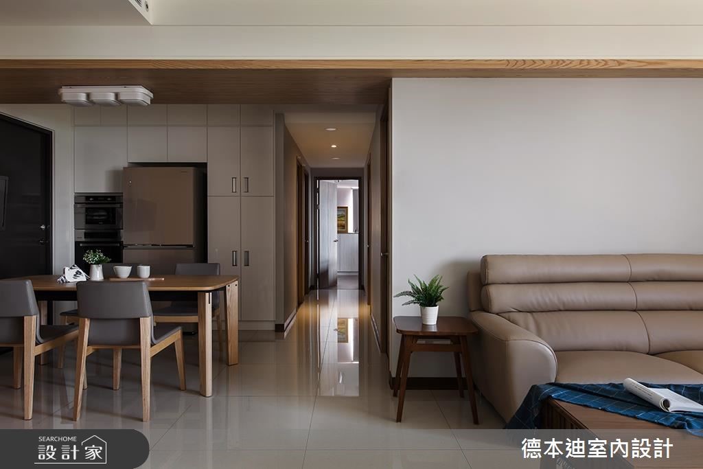 樑柱是設計師必須面對的問題,像這間 30 坪的北歐休閒
