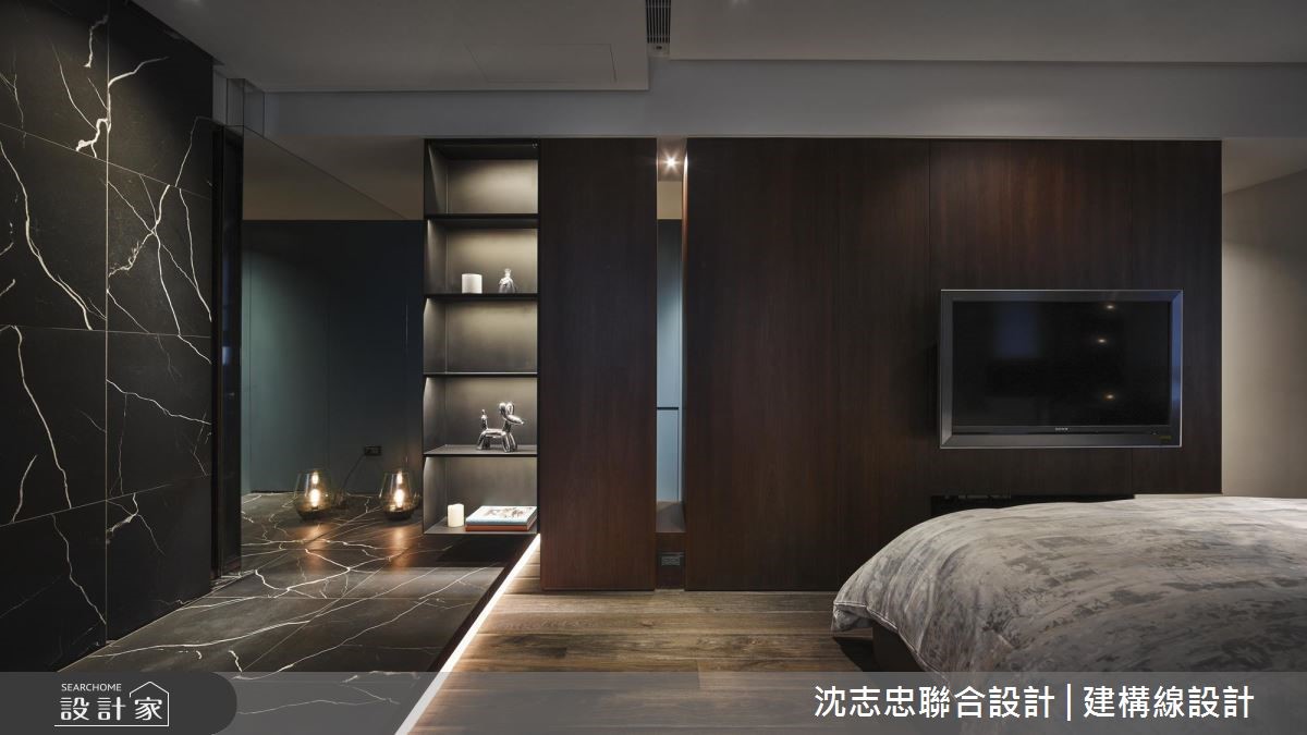 37 坪中古屋,設計師考量到原臥房較為狹隘,於是將格
