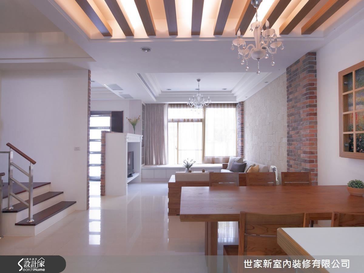 80 坪的四層樓透天別墅,一樓是交流情感的公領域,其