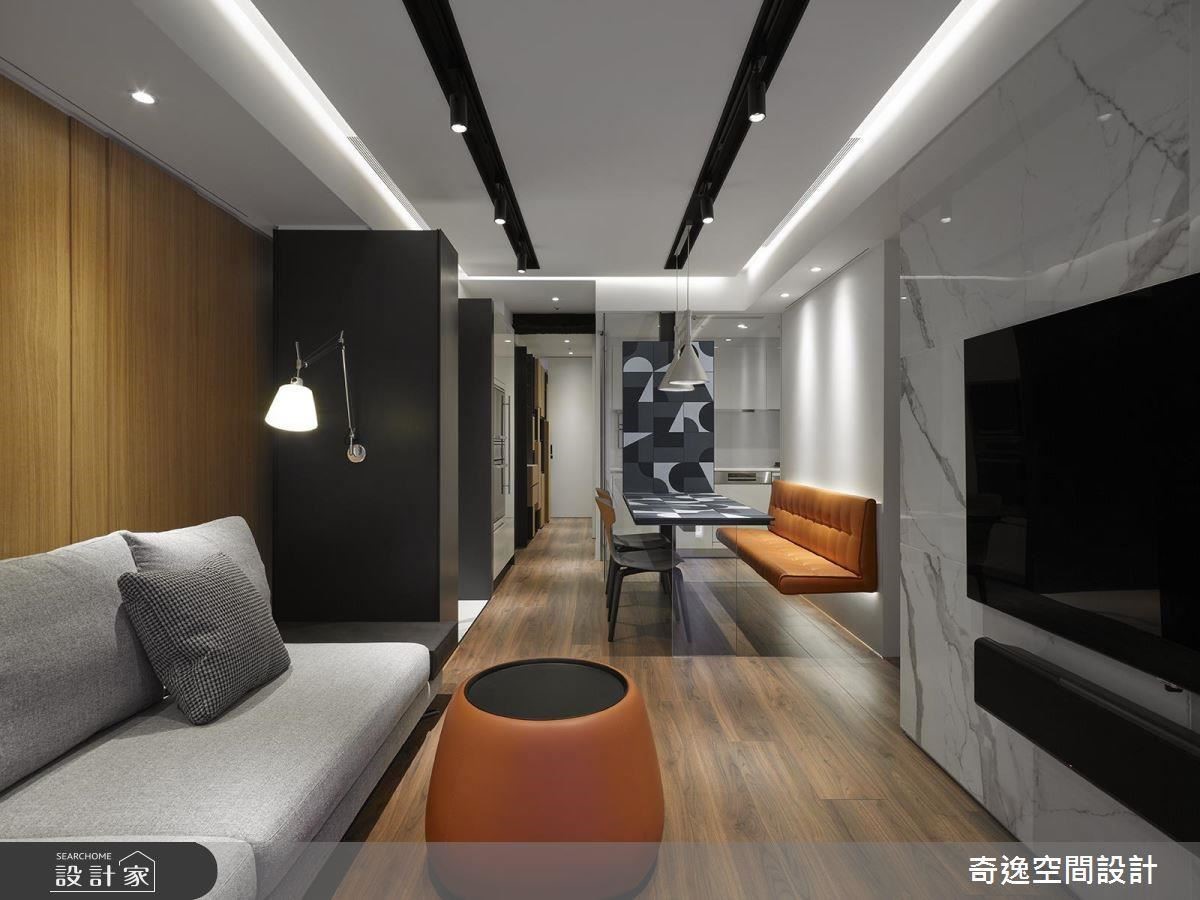 20 坪空間運用共享概念擴大使用面積,配合精心的細節設計,時尚感十足。 20 坪空間運用共享概念擴大使用面積,配合精心的細節設計,時尚感十足。
