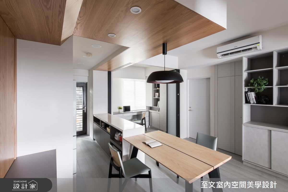 18 坪中古屋,屋主夫妻為上班族,喜愛簡約風格,對建