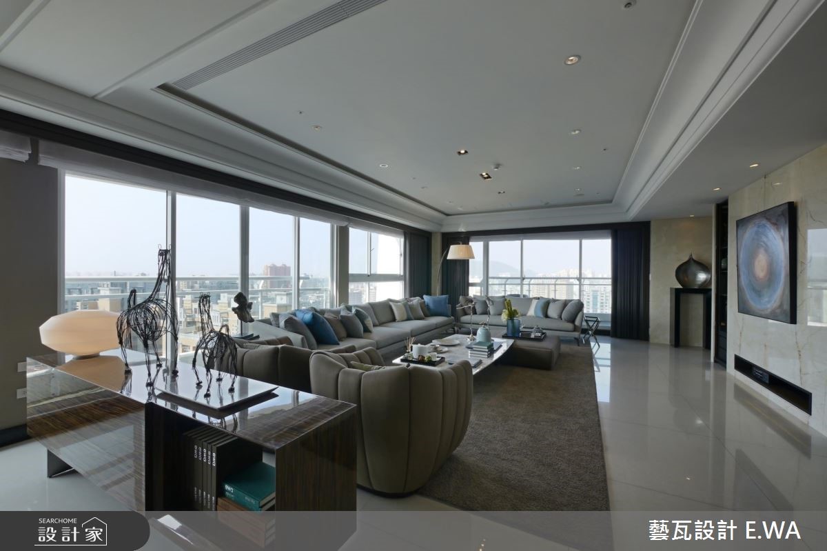 137 坪現代風大宅為長型格局,室外景觀優,室內窗面多