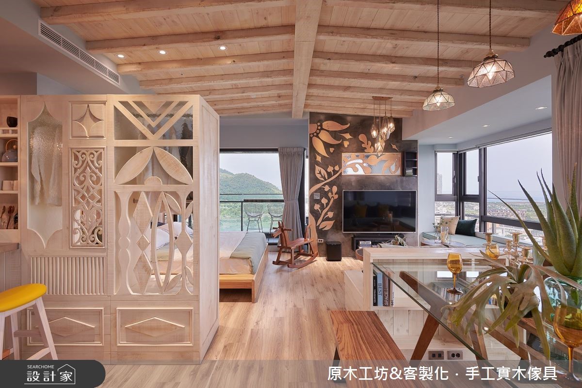 喜歡原木質感的屋主夫妻倆,希望家裡能充滿自然木頭的