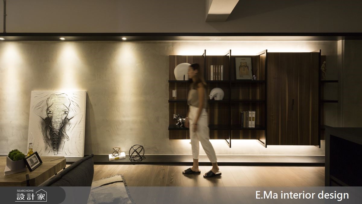 48 坪居家,設計師以 Loft 風打造空間特性,藉由溫潤