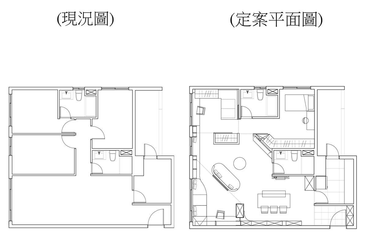 (BEFORE + AFTER)平面圖提供_將作空間設計工作室。 (BEFORE + AFTER)平面圖提供_將作空間設計工作室。