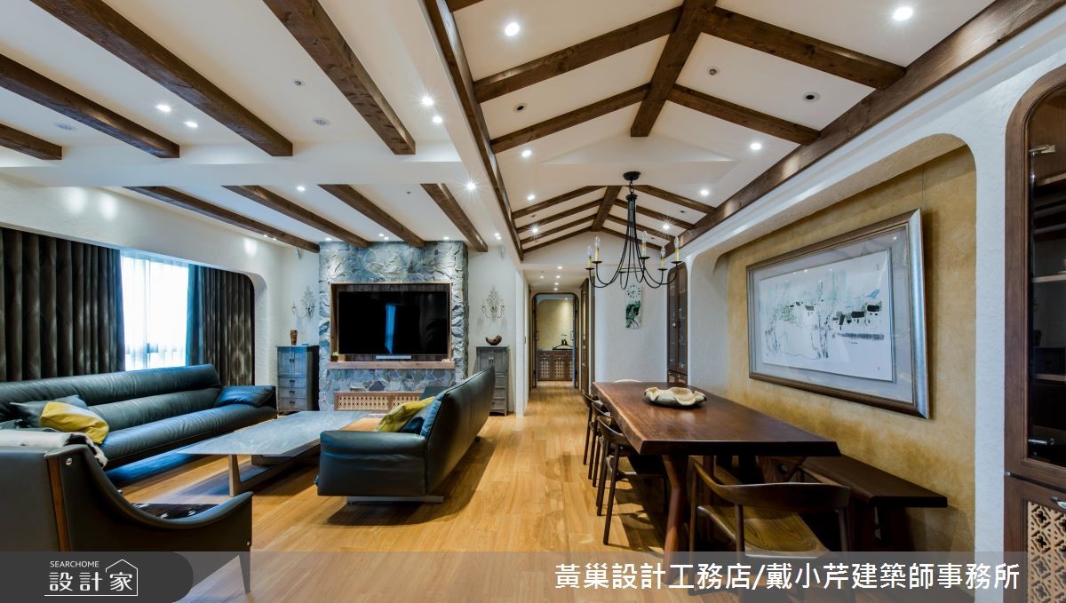 不僅是經典的鄉村風品味,更揉合復古磚、檜木、松木的