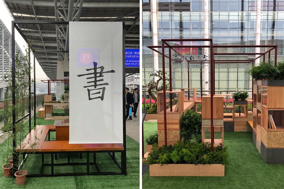 建置在AB展館中間的書席,是通往CD展館間的必經道路,走在長長走廊上成為很多人休息小憩之處。 建置在AB展館中間的書席,是通往CD展館間的必經道路,走在長長走廊上成為很多人休息小憩之處。