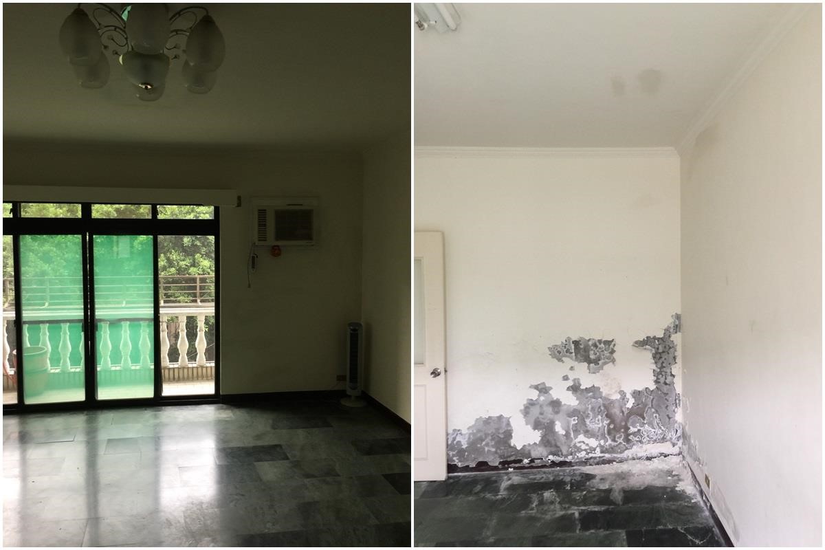 老屋原本有陰暗、壁癌的情形。 老屋原本有陰暗、壁癌的情形。