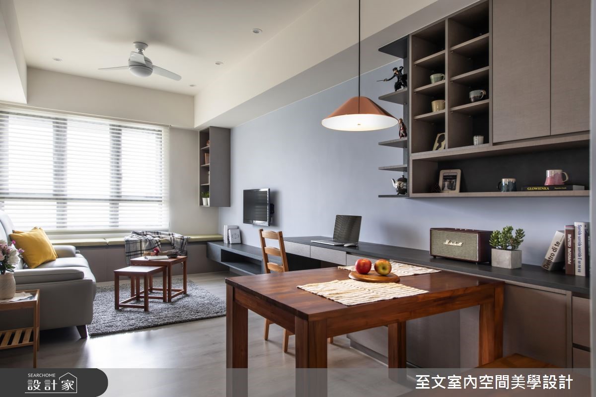 21 坪居家,設計師依循年輕夫妻的居住需求,於空間挹