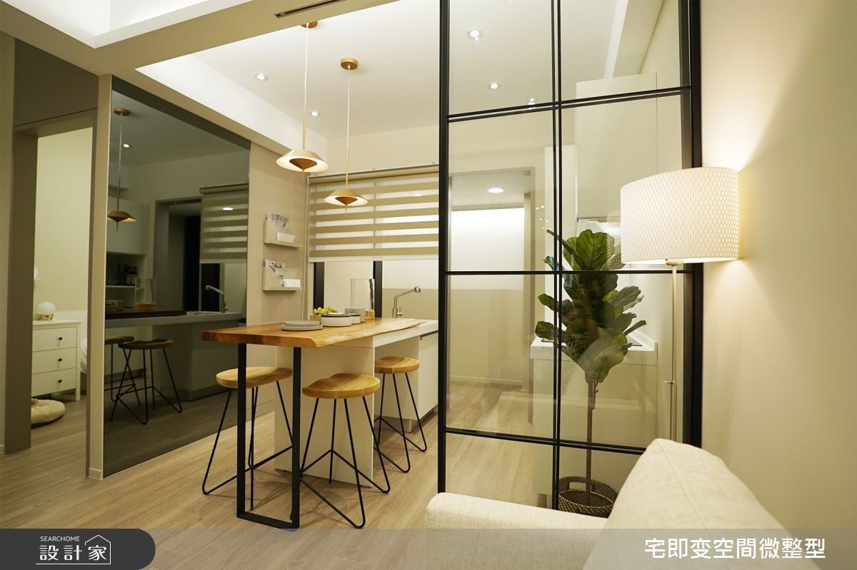 34 坪三房兩廳木質風居家,以溫潤的木質鋪陳整室,輔