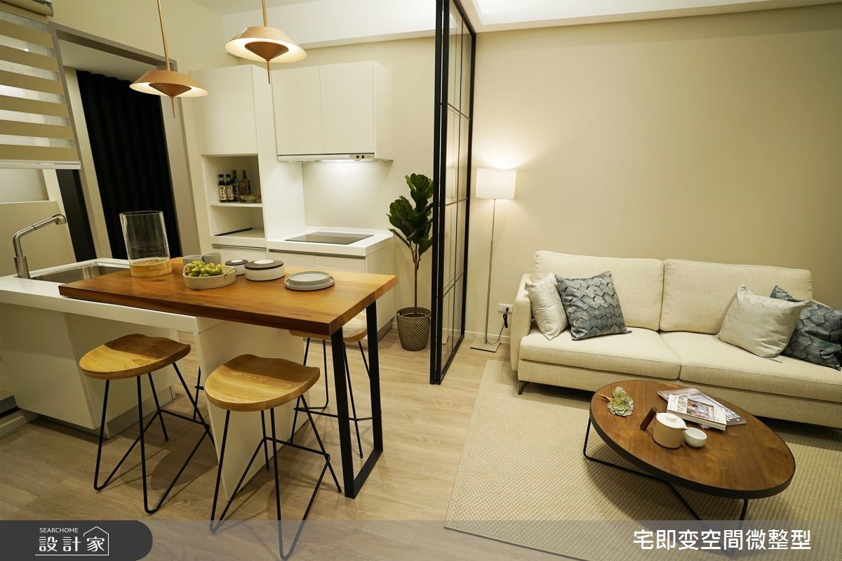 34 坪三房兩廳木質風居家,以溫潤的木質鋪陳整室,輔