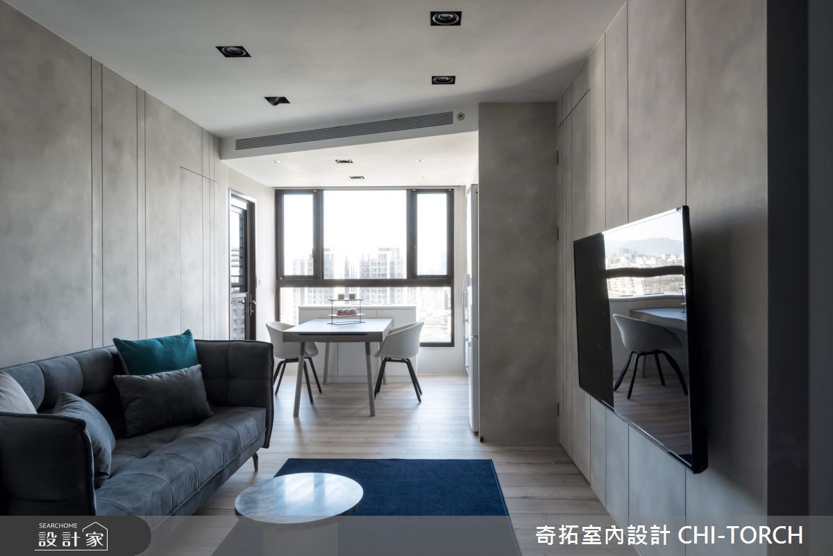 位處高樓層的17坪一家三口宅,以去繁為簡的黑灰白主色