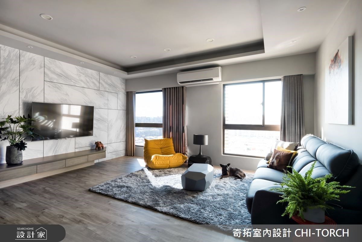 38坪的四口之家,與狗狗同住於中和區的單層公寓,設計