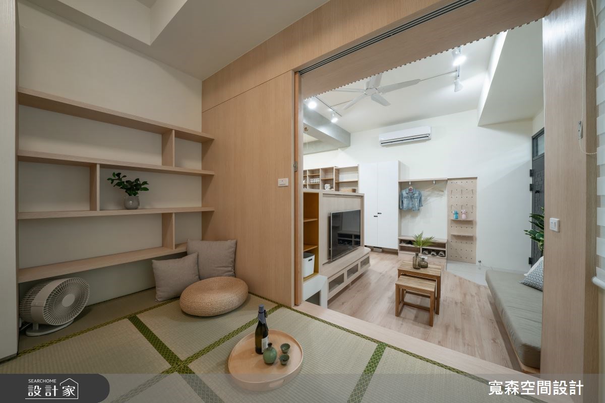 21.4坪的透天別墅,皆為教職的屋主夫妻,帶著孩子與兩