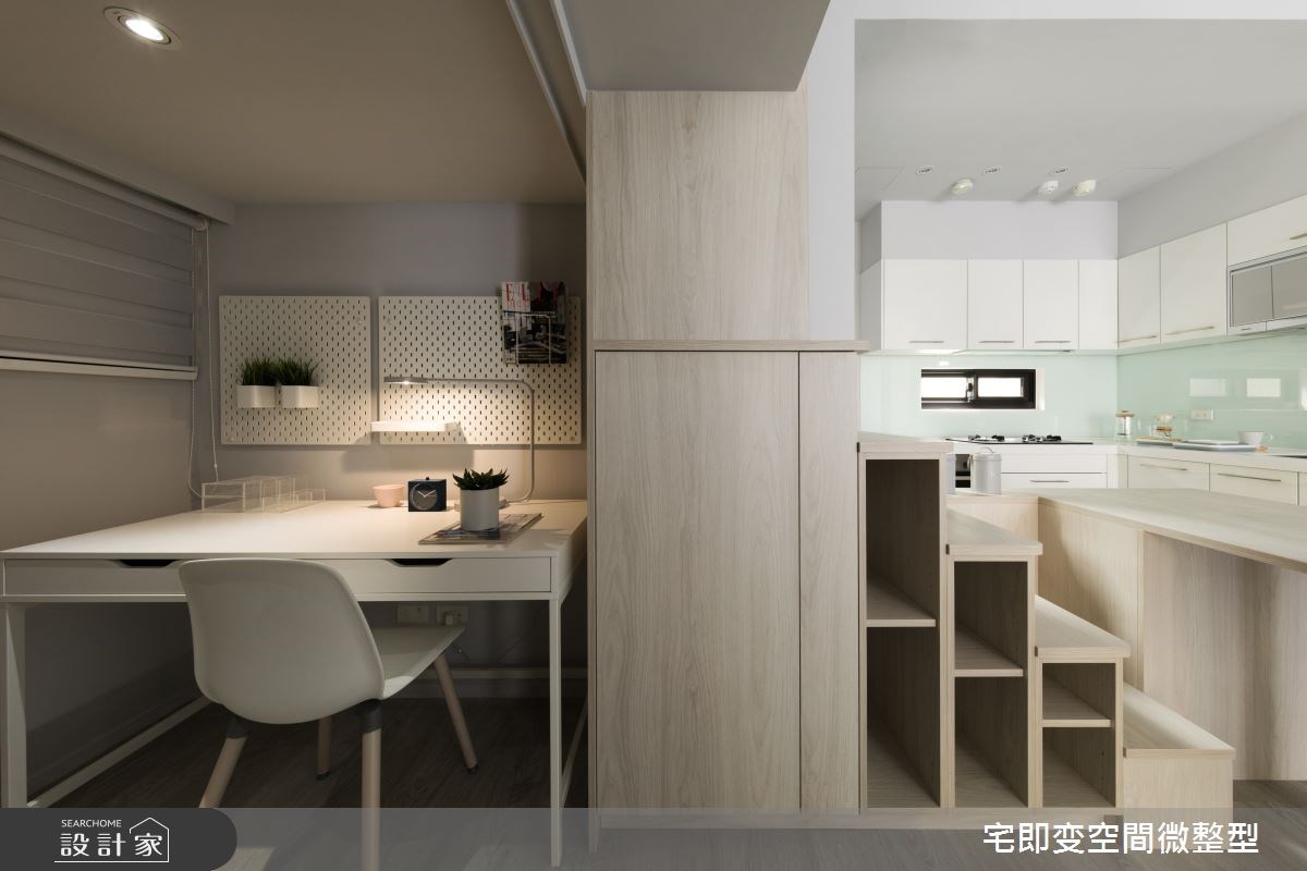 28.91 坪的北歐風住宅屬於長型屋的空間格局,導致每個