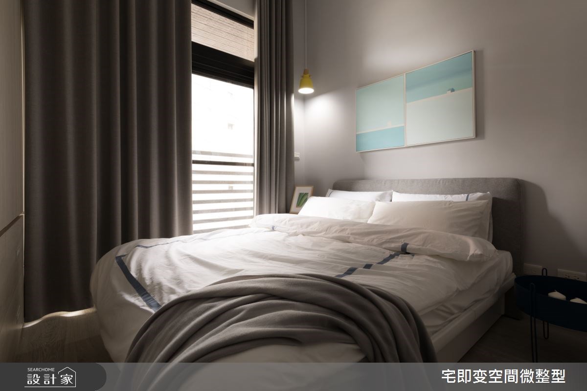 28.91 坪的北歐風住宅屬於長型屋的空間格局,導致每個